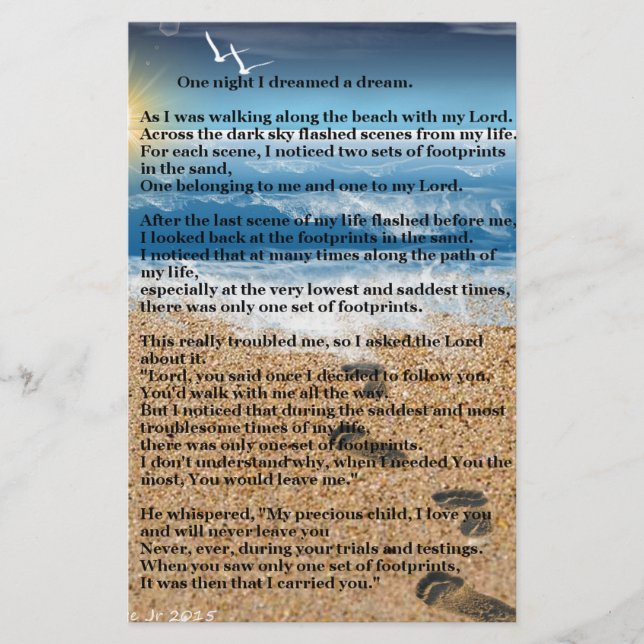 Abdrücke im Sand Briefpapier (Vorderseite)