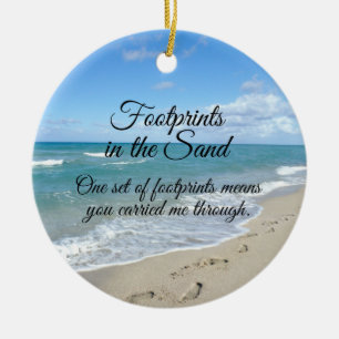 Abdrücke in dem Sand-Inspirational christlichen Keramik Ornament