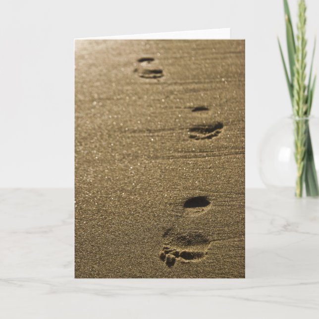 Abdrücke in der Sand-Gruß-Karte Karte (Vorderseite)