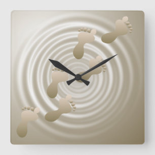 Abdrücke in der Sand-Wanduhr Quadratische Wanduhr