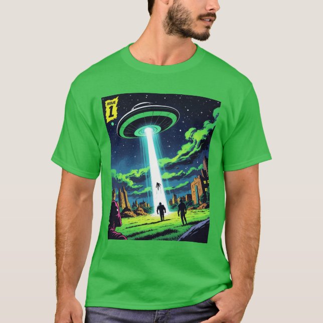 Abduktion Comic: Ein Retro-Sci-Fi-Abenteuer T-Shirt (Vorderseite)