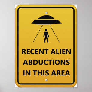 Abduktionen UFO! Alien-Raumschiff-Spaß Poster
