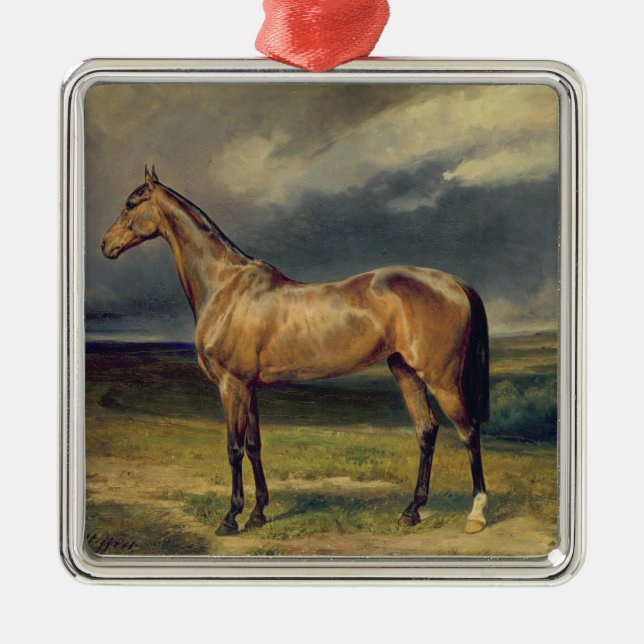 Abdul Medschid das arabische Pferd der Kastanie, Silbernes Ornament (Vorne)
