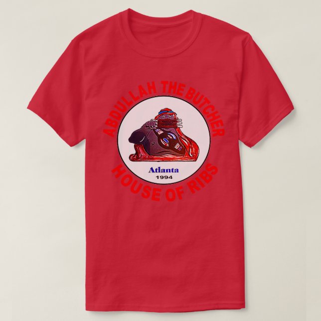 Abdullah, das Metzgerhaus von RIbs, chinesisches E T-Shirt (Design vorne)