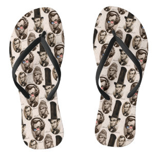 Abe Chillincoln Lincoln-Muster Flip Flops