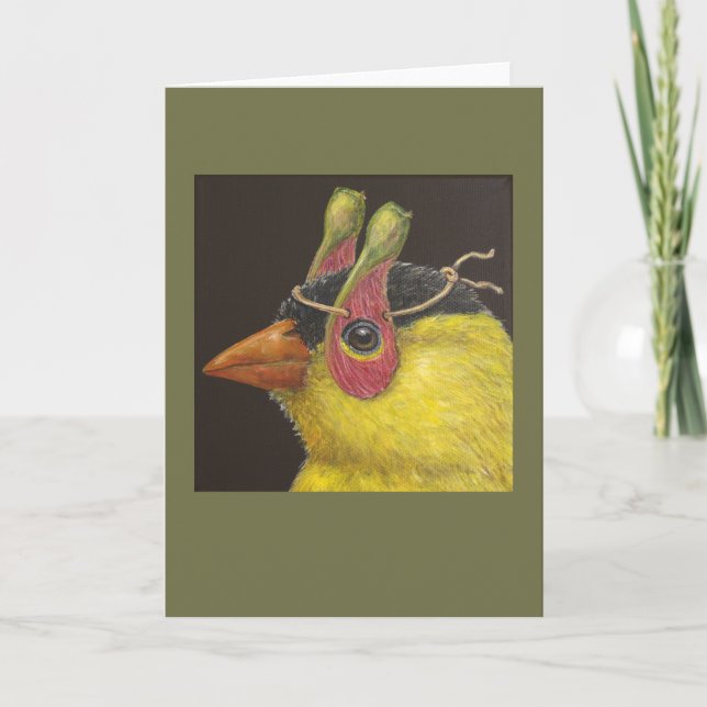 Abe die Goldfinch-Grußkarte Karte (Vorderseite)