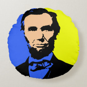 ABE LINCOLN 2-ZEICHEN RUNDES KISSEN