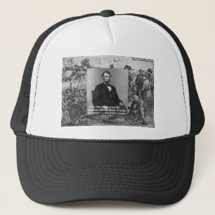 Abe Lincoln "Destroy Enemies" Weisheit Zitat Gesch Truckerkappe