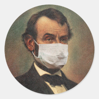 ABE LINCOLN FACE MASK Classic Round Sticker