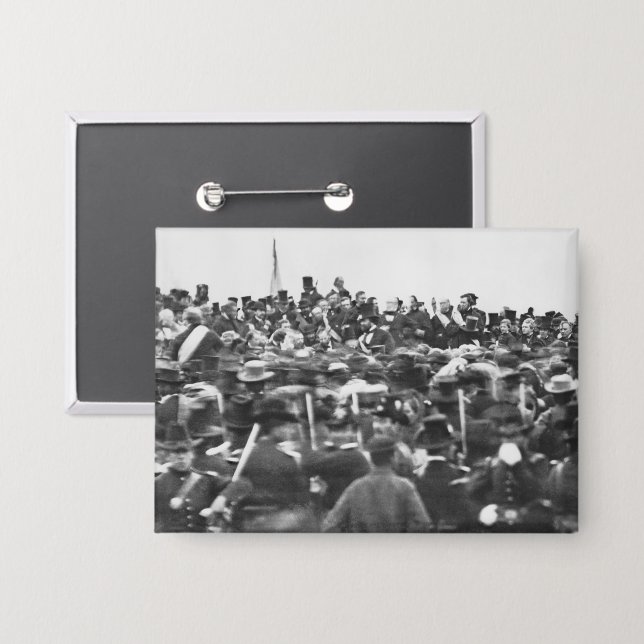 Abe Lincoln Gettysburg Rede: Ende des Zivilen Krie Button (Vorderseite/Rückseite)