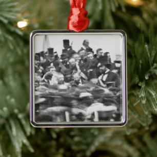 Abe Lincoln Gettysburger Ansprache: Ende des Bürge Ornament Aus Metall