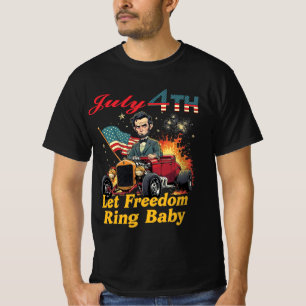 Abe Lincoln Hotrod 4. Juli T-Shirt