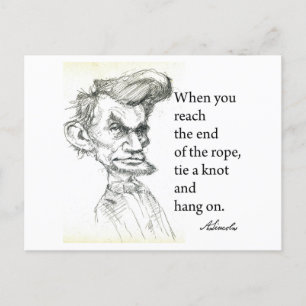 Abe Lincoln & "Knoten binden" Berühmtes Zitat Postkarte