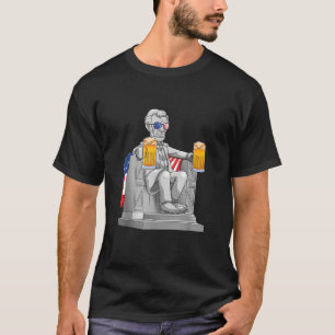 Abe Lincoln Men 4. Juli Drinkin Memorial Geschenk T-Shirt