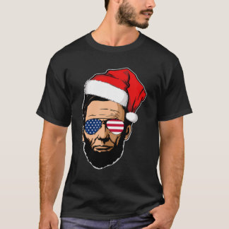 Abe Lincoln mit Weihnachtsmannmütze Abraham Lincol T-Shirt