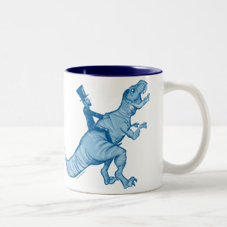 Abe Lincoln montant une tasse de café de T-Rex