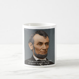 Abe Lincoln & Patriotic Zitat Kaffeetasse