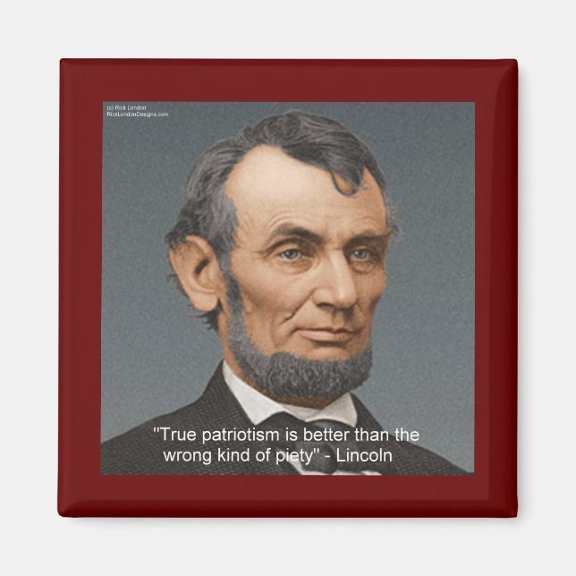 Abe Lincoln & Patriotic Zitat Magnet (Vorne)