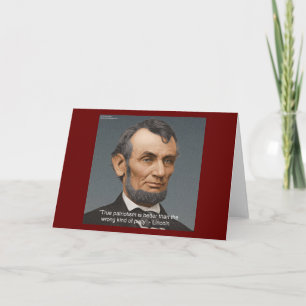 Abe Lincoln & patriotischer Ausspruch Karte