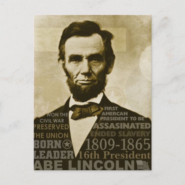 Abe Lincoln Postkarte (Vorderseite)