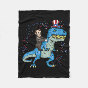 Abe Lincoln Reitet Ein Dinosaurier-Shirt T-rex 4. Fleecedecke