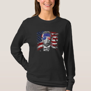 Abe Lincoln Sonnenbrille mit amerikanischer Flagge T-Shirt