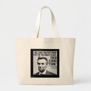 Abe Lincoln & "Stand Firm" Zitat Jumbo Stoffbeutel