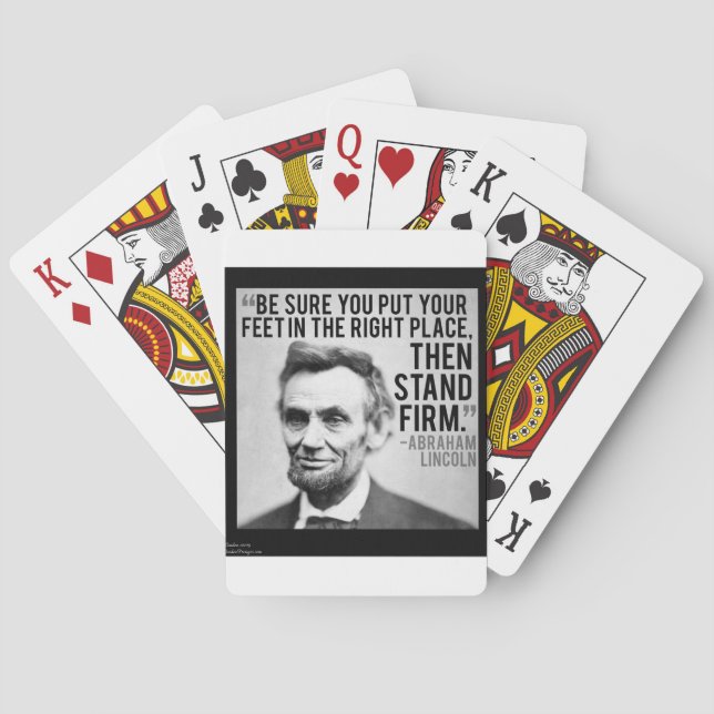 Abe Lincoln & "Stand Firm" Zitat Spielkarten (Rückseite)