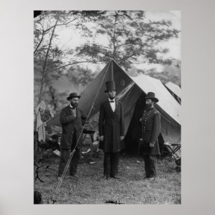 Abe Lincoln und A. Pinkerton Schlachtfeld Antietam Poster