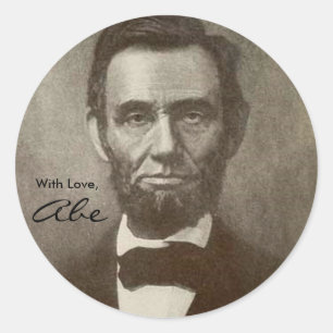 Abe Lincoln US-Präsident Vintag Portrait USA Runder Aufkleber