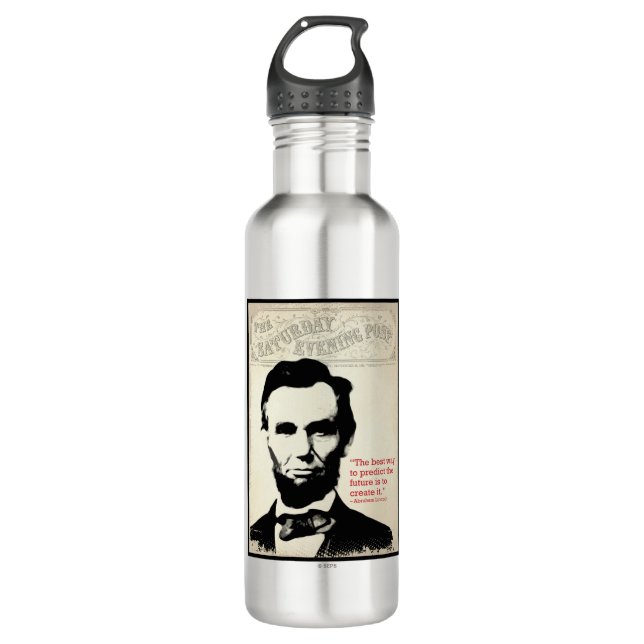 Abe Lincoln Zitat Edelstahlflasche (Vorderseite)