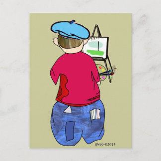 Abe R Doodle - Zee Artiste Postkarte