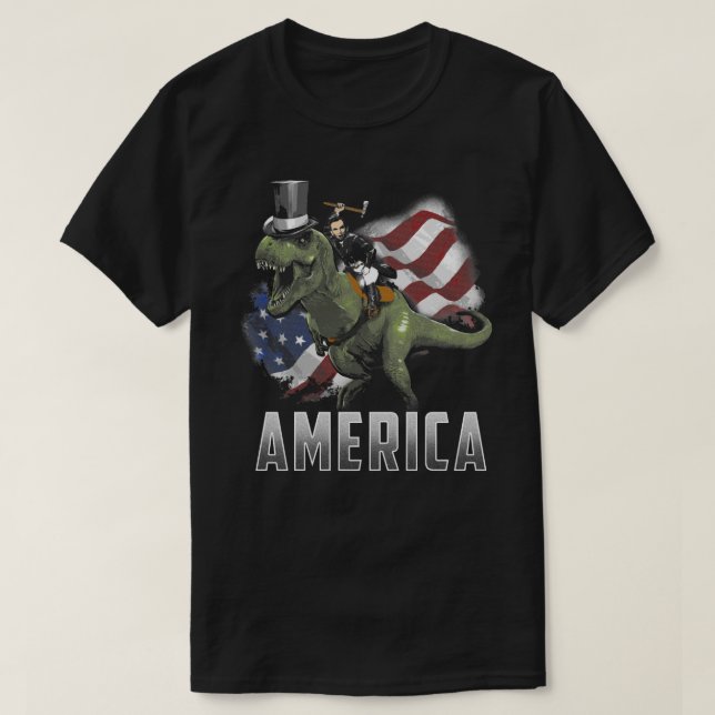 Abe Riding a Dino T-Shirt (Design vorne)