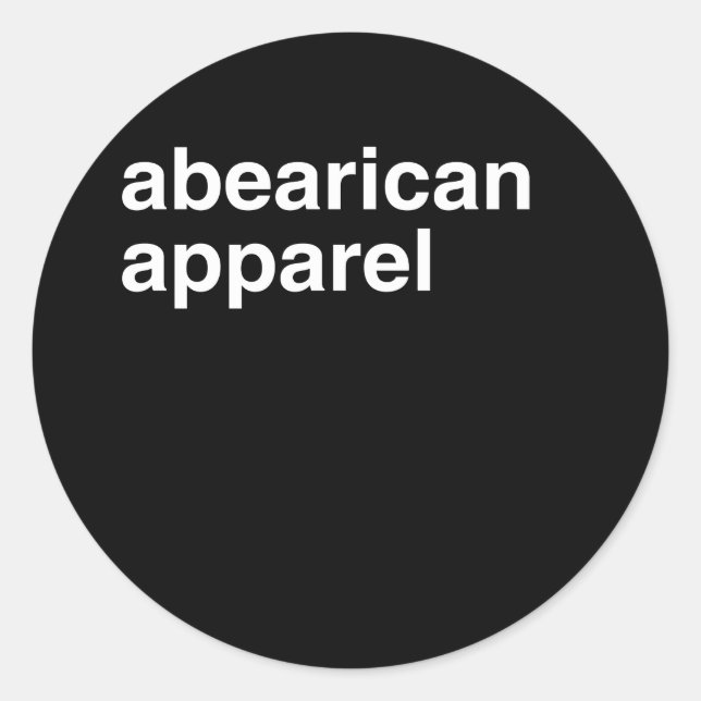Abearican Apparel - Runder Aufkleber (Vorderseite)