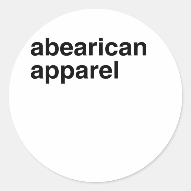 Abearican Apparel Runder Aufkleber (Vorderseite)