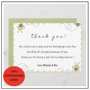 Abee merci cartes, Baby shower Genre Neutre
