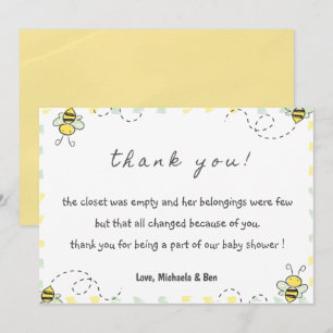 Abee merci cartes, Baby shower maman à être fille