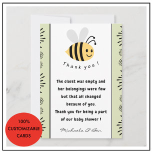 Abee merci cartes Sweet as peut être Baby shower