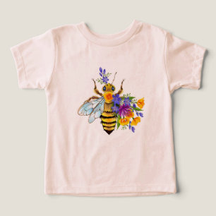 Abeille à fleurs avec plantes sauvages