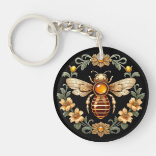 Abeille Art Nouveau sur fond noir