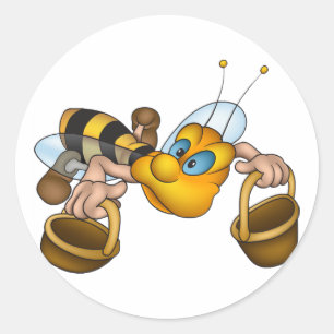Abeille avec des autocollants de seaux