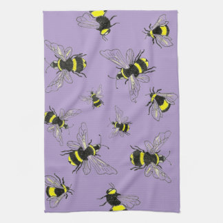 Abeille Bourdonnante Brillante sur Serviette de Cu