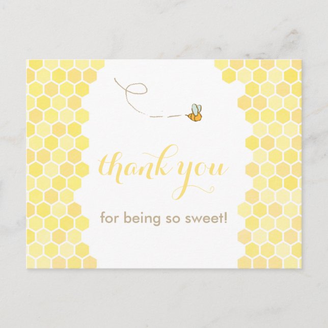 abeille, carte de remerciements, merci, chérie (Devant)