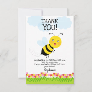 Abeille dans le jardin de tulipes Invitation pour
