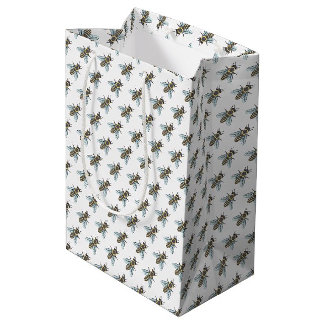 Abeille de miel (blanche) - Sac cadeau (Dos Angle)