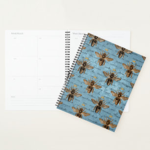 Abeille de miel bleu vintage