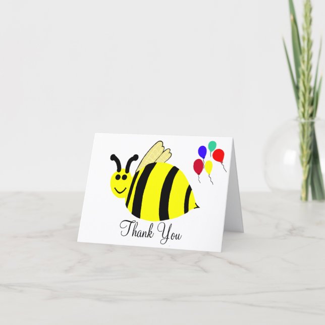 Abeille et Merci de ballons souriants jaunes (Devant)