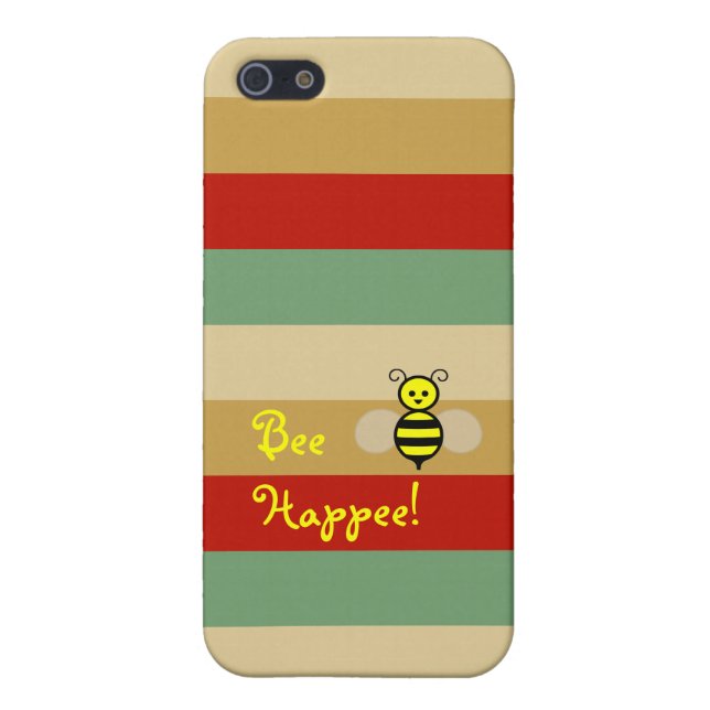 Abeille Happee ! Coque iphone vert beige rouge de (Dos)