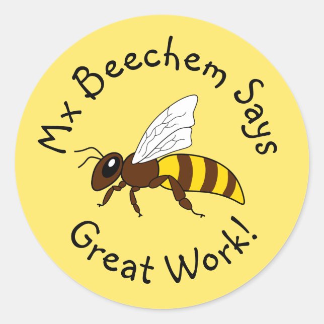 Abeille Jaune Belle Stickers De Travail (Devant)