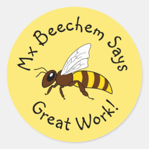 Abeille Jaune Belle Stickers De Travail